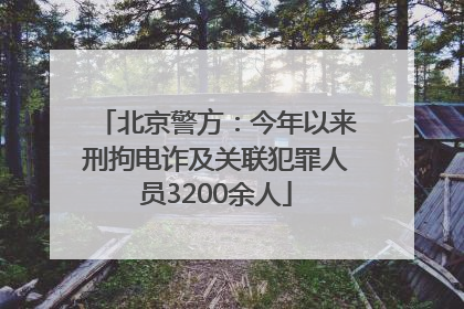 北京警方：今年以来刑拘电诈及关联犯罪人员3200余人