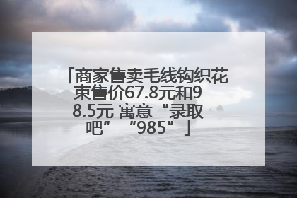 商家售卖毛线钩织花束售价67.8元和98.5元 寓意“录取吧”“985”