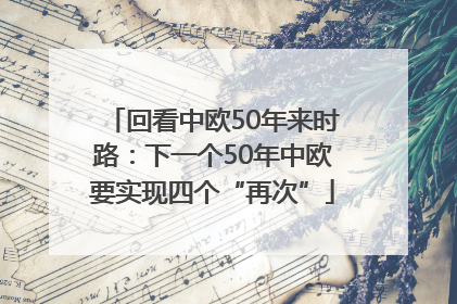回看中欧50年来时路：下一个50年中欧要实现四个“再次”