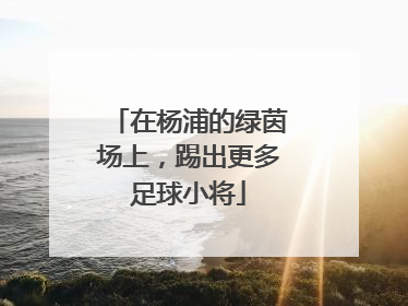 在杨浦的绿茵场上，踢出更多足球小将