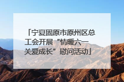 宁夏固原市原州区总工会开展“情暖六一 关爱成长”慰问活动
