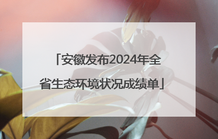 安徽发布2024年全省生态环境状况成绩单