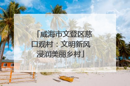 威海市文登区慈口观村：文明新风浸润美丽乡村