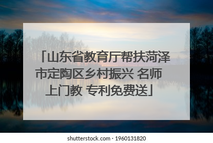 山东省教育厅帮扶菏泽市定陶区乡村振兴 名师上门教 专利免费送