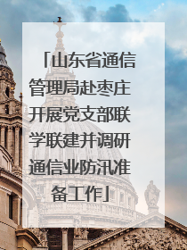 山东省通信管理局赴枣庄开展党支部联学联建并调研通信业防汛准备工作