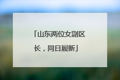 山东两位女副区长，同日履新
