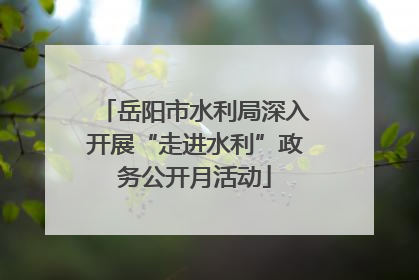 岳阳市水利局深入开展“走进水利”政务公开月活动