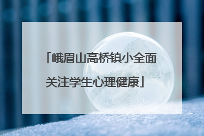 峨眉山高桥镇小全面关注学生心理健康