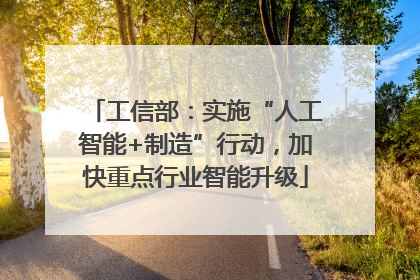 工信部：实施“人工智能+制造”行动，加快重点行业智能升级
