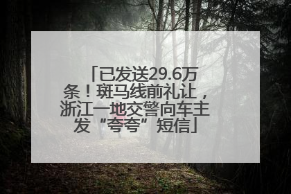 已发送29.6万条！斑马线前礼让，浙江一地交警向车主发“夸夸”短信