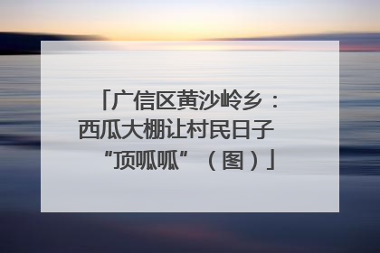 广信区黄沙岭乡：西瓜大棚让村民日子“顶呱呱”（图）
