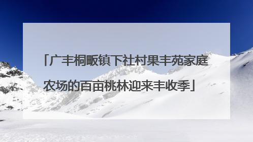 广丰桐畈镇下社村果丰苑家庭农场的百亩桃林迎来丰收季