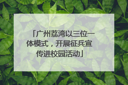 广州荔湾以三位一体模式，开展征兵宣传进校园活动