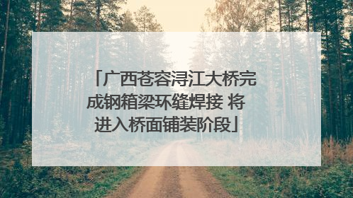 广西苍容浔江大桥完成钢箱梁环缝焊接 将进入桥面铺装阶段