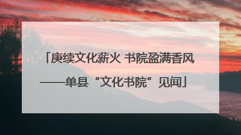 庚续文化薪火 书院盈满香风——单县“文化书院”见闻