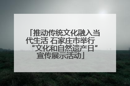 推动传统文化融入当代生活 石家庄市举行“文化和自然遗产日”宣传展示活动