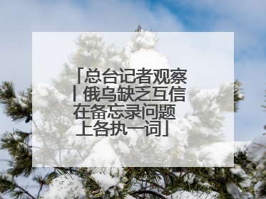 总台记者观察丨俄乌缺乏互信 在备忘录问题上各执一词