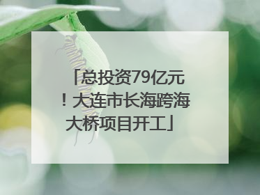 总投资79亿元！大连市长海跨海大桥项目开工
