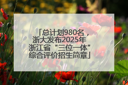 总计划980名，浙大发布2025年浙江省“三位一体”综合评价招生简章
