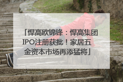 悍高欧锦锋：悍高集团IPO注册获批！家居五金资本市场再添猛将