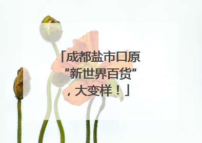成都盐市口原“新世界百货”，大变样！