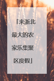 来浙北最大的农家乐集聚区度假