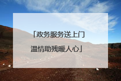 政务服务送上门 温情助残暖人心
