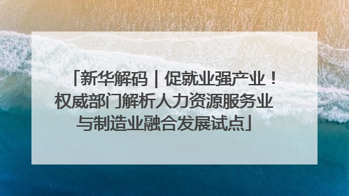 新华解码｜促就业强产业！权威部门解析人力资源服务业与制造业融合发展试点