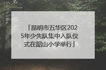 昆明市五华区2025年少先队集中入队仪式在韶山小学举行