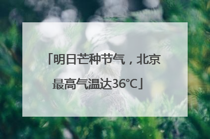 明日芒种节气，北京最高气温达36℃