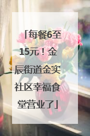 每餐6至15元！金辰街道金实社区幸福食堂营业了