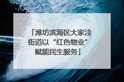 潍坊滨海区大家洼街道以“红色物业”赋能民生服务
