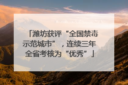 潍坊获评“全国禁毒示范城市”，连续三年全省考核为“优秀”