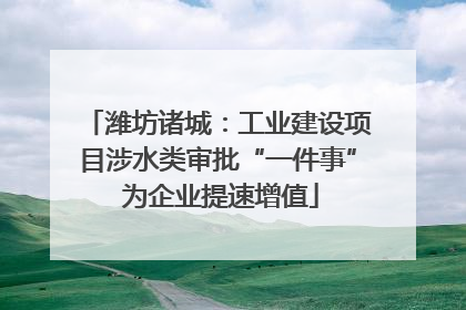 潍坊诸城：工业建设项目涉水类审批“一件事” 为企业提速增值