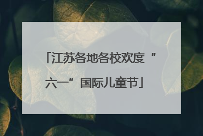江苏各地各校欢度“六一”国际儿童节