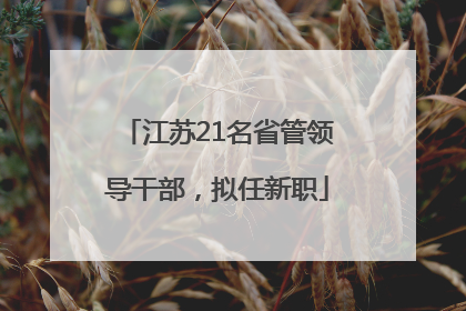 江苏21名省管领导干部，拟任新职