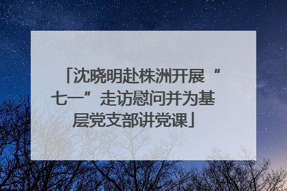 沈晓明赴株洲开展“七一”走访慰问并为基层党支部讲党课