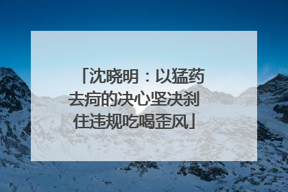 沈晓明：以猛药去疴的决心坚决刹住违规吃喝歪风