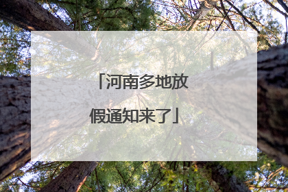 河南多地放假通知来了