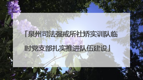 泉州司法强戒所社矫实训队临时党支部扎实推进队伍建设