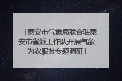 泰安市气象局联合驻泰安市省派工作队开展气象为农服务专题调研