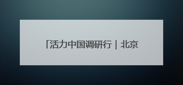 活力中国调研行｜北京打造人工智能第一城