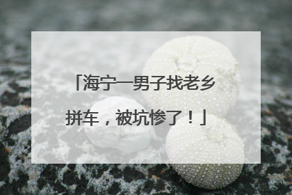 海宁一男子找老乡拼车，被坑惨了！
