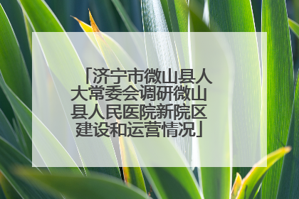 济宁市微山县人大常委会调研微山县人民医院新院区建设和运营情况