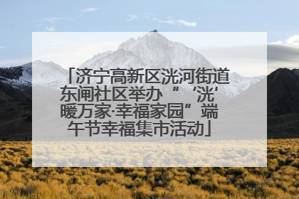 济宁高新区洸河街道东闸社区举办“‘洸’暖万家·幸福家园”端午节幸福集市活动