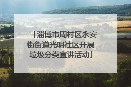 淄博市周村区永安街街道光明社区开展垃圾分类宣讲活动