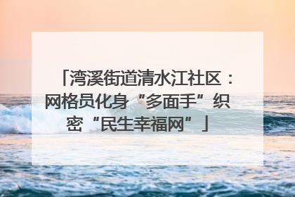 湾溪街道清水江社区：网格员化身“多面手”织密“民生幸福网”