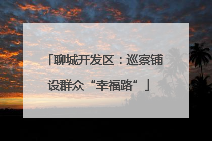 聊城开发区：巡察铺设群众“幸福路”