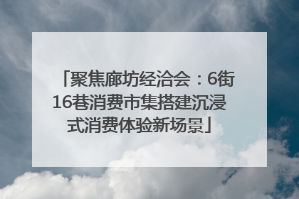 聚焦廊坊经洽会：6街16巷消费市集搭建沉浸式消费体验新场景