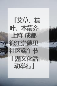 艾草、粽叶、木箭齐上阵 成都锦江崇德里社区端午节主题文化活动举行